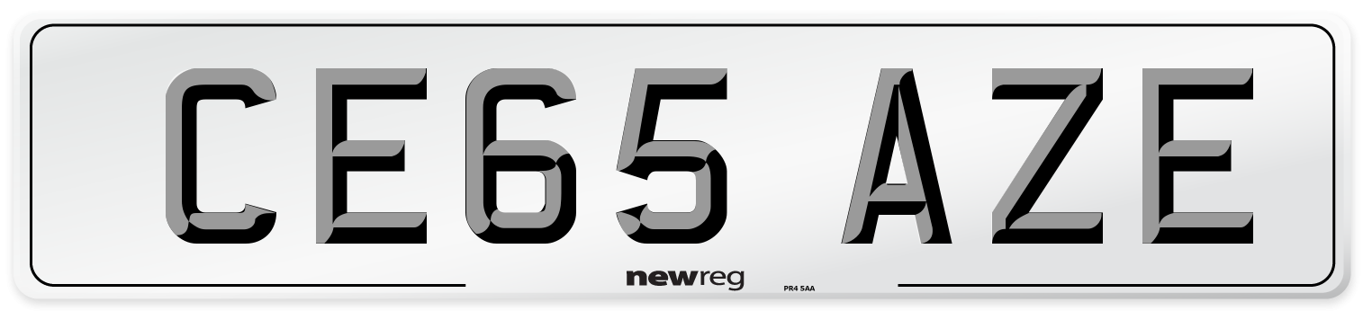 CE65 AZE Number Plate from New Reg